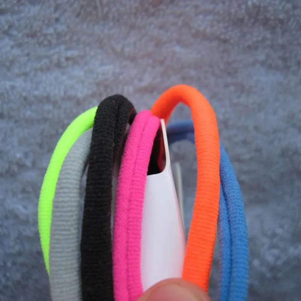 6 Scunci No Damage Neon Large Soft Fabric No Metal Ponytail Elastic Hair Bands